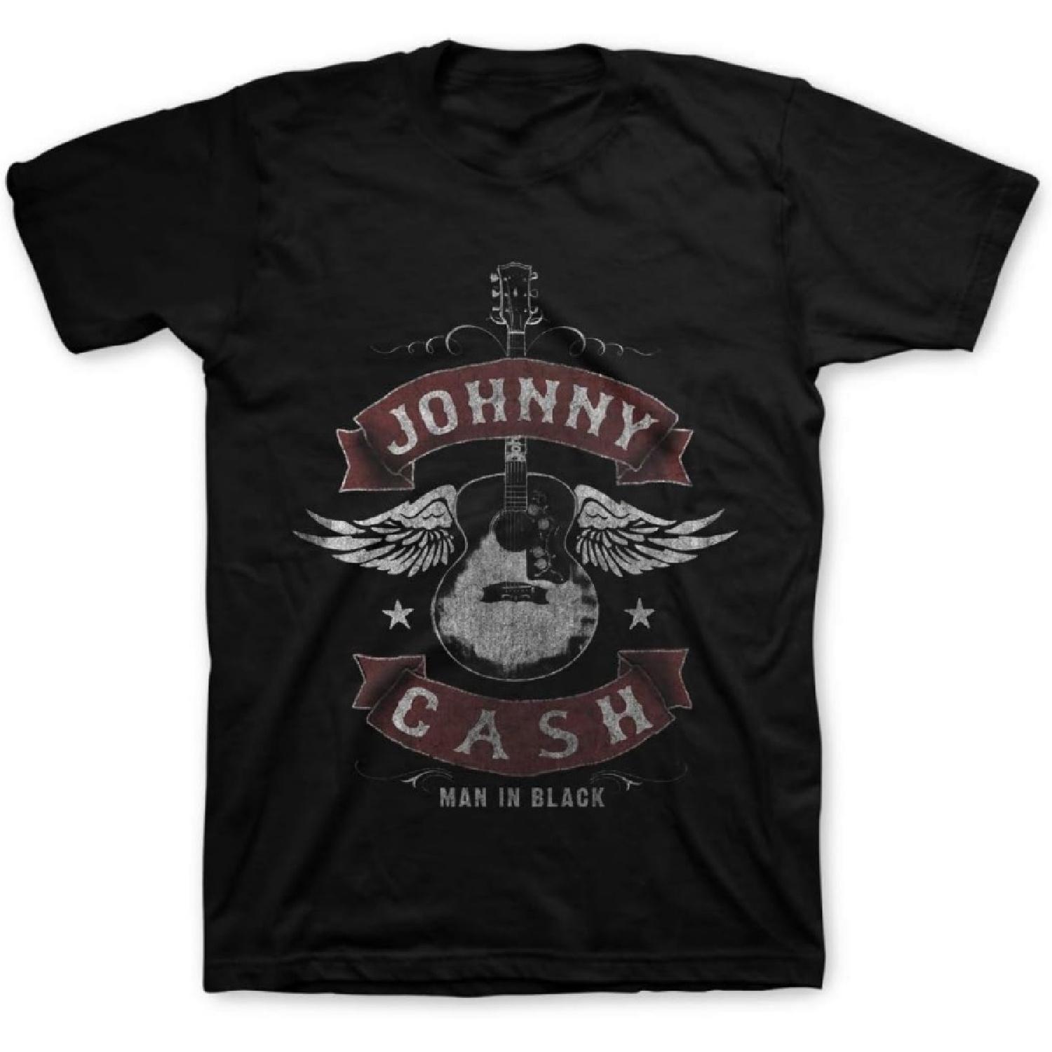 Johnny Cash - Winged Guitar - Adult T-Shirt - Medium Black XXXXXL разноцветный