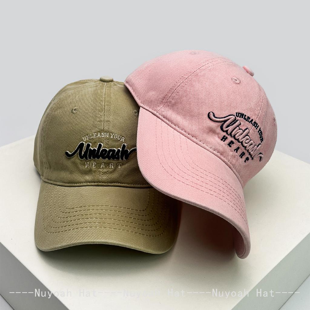 And Women Korean Style Ins 3D Letter Print Embroidery Baseball Caps Sun Protection Vintage All-Match Casual Peaked Hats College Style Fashion