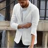 Men's Linen Cotton Casual Blazer Long Sleeve Loose Fit Spring Fall Jacket