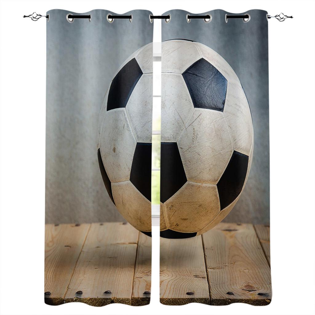 2 stücke Fußbälle Fußball Fenster Vorhänge für Wohnzimmer Vorhänge Küche Halle Schlafzimmer Dekor Kinder Vorhänge Und Vorhänge Outdoor