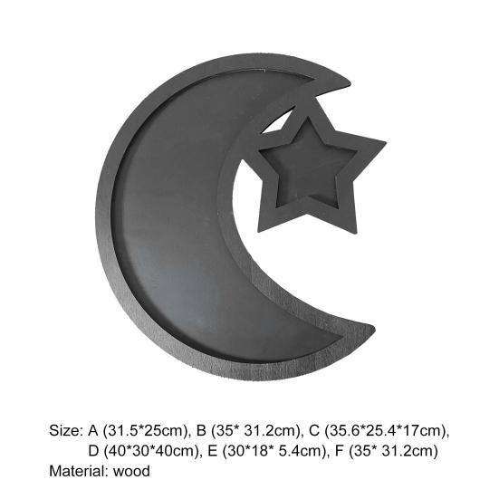 Decorative Storage Tray Universal Wood Heat-resistant Moon Star Serving Tray Household Supplies