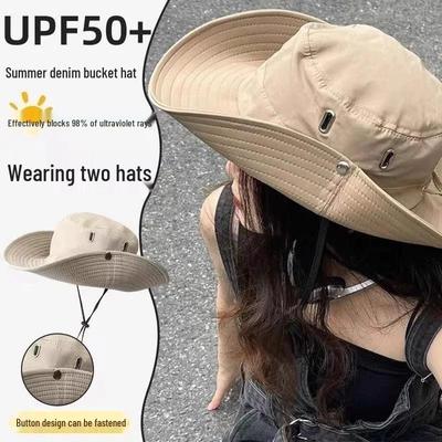Sommer Cowboyhut mit breiter Krempe für Männer & Frauen - Sonnenschutz für Outdoor-Aktivitäten