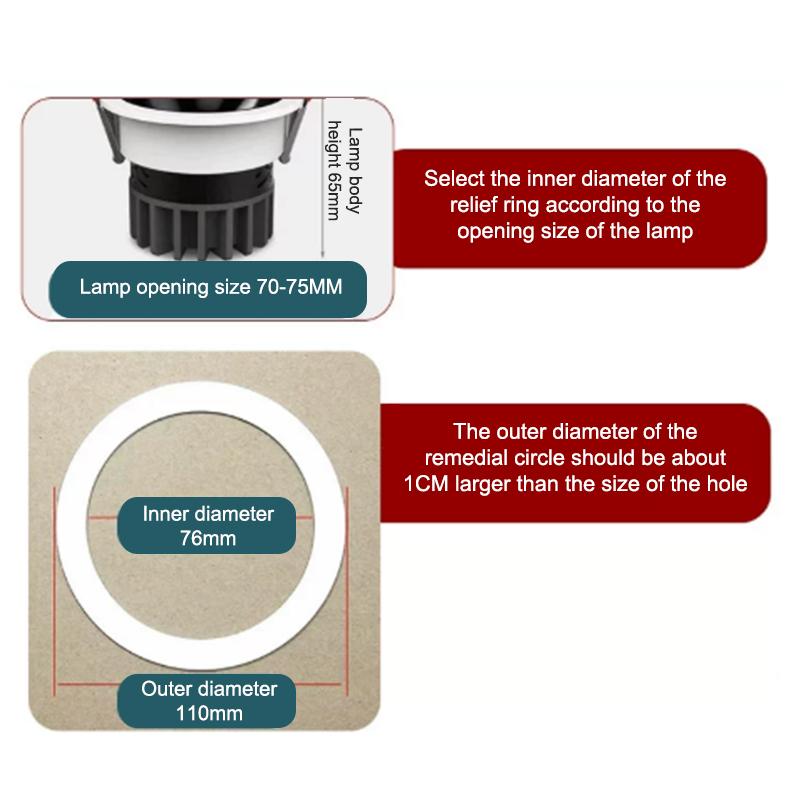 1Pc Led Spotlight Downlight O Rings White Lampshade Ring Adapter Concealed Spacers Shims Washers Light Stand Gaskets