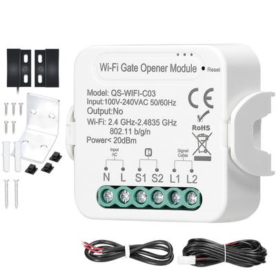 Otwieracz bramy WiFi Tuya Inteligentny kontroler otwieracza drzwi garażowych Zdalne sterowanie przez aplikację mobilną Kompatybilny z   Home
