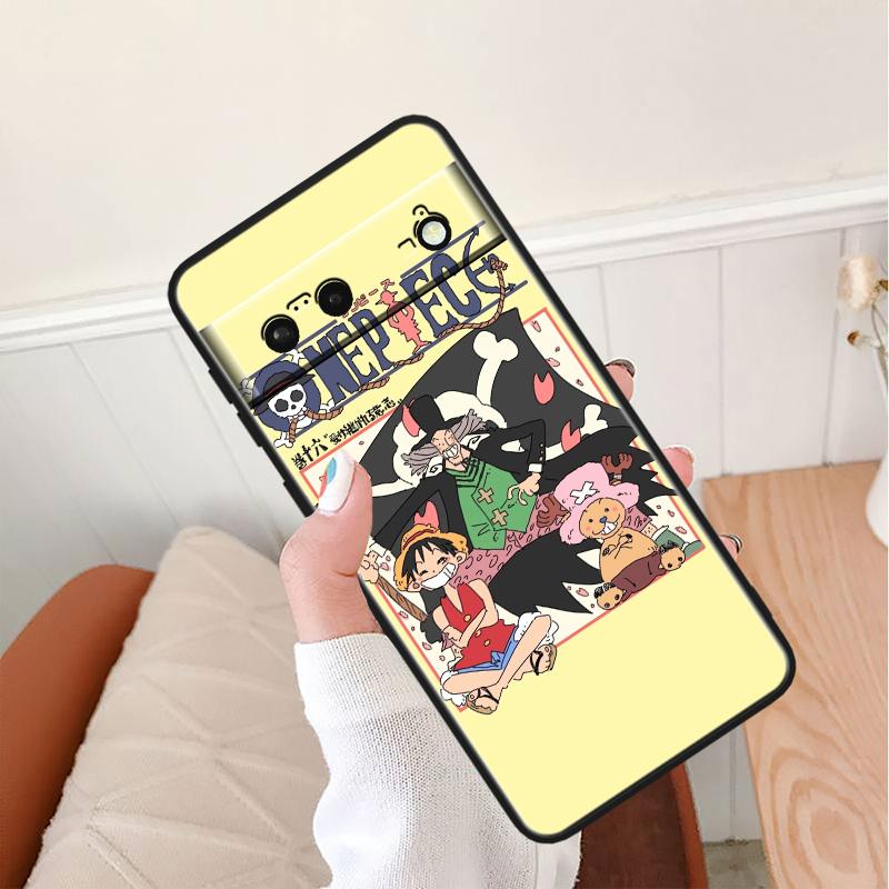 

O-ne P-iece пиратский корабль противоударный чехол для Google Pixel 8 7A 6A 5A 5 4 4A XL Pro 5G черный чехол для телефона мягкий чехол Fundas Capa Google Pixel 4