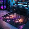 Enchanted Forest Large Area Rug - Non-Slip, Soft Crystal Velvet, Stylish Print with Glowing Orbs & Vibrant Foliage, Perfect for