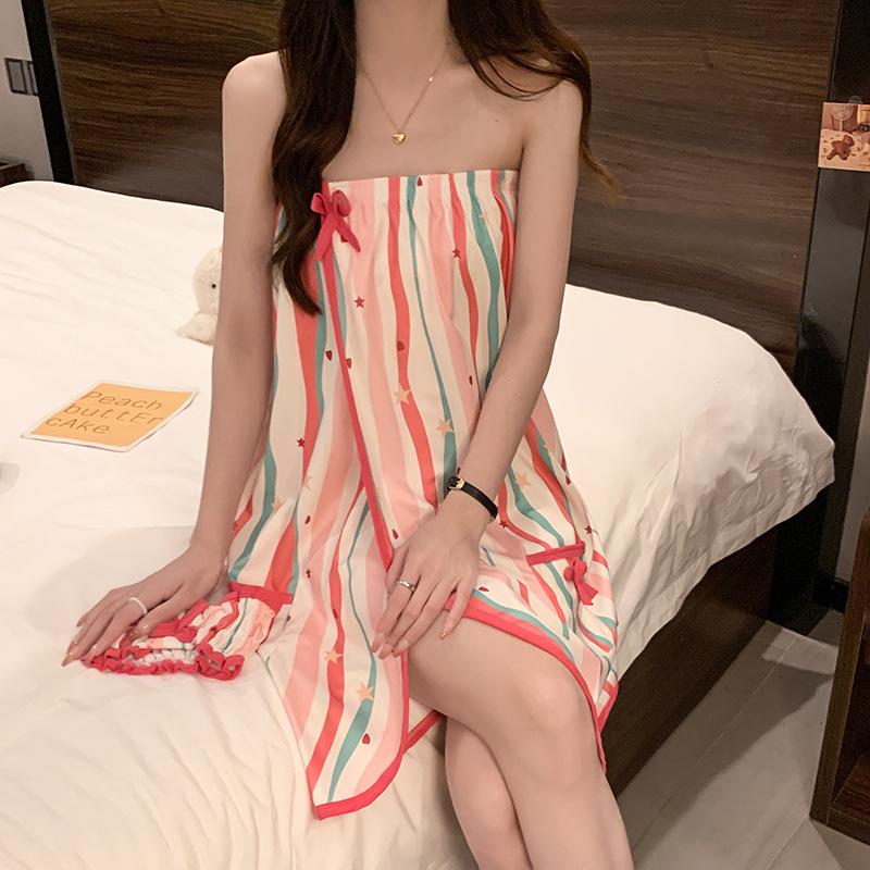 Letnia piżama damska: Codzienny, Wygodny Ręcznik Bandeau i Szlafrok Kąpielowy do Sauny