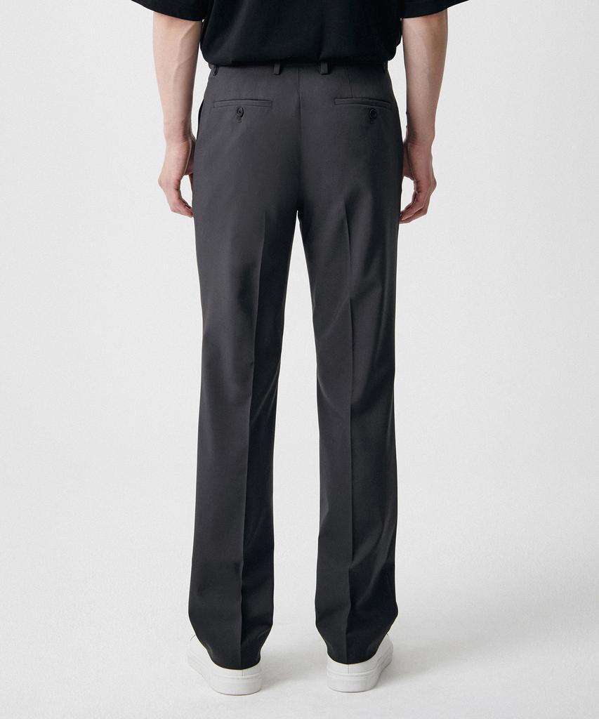 MUSINSA STANDARD [Cooltandard] Semi-Wide Hidden Banding Slacks [Gunmetal]