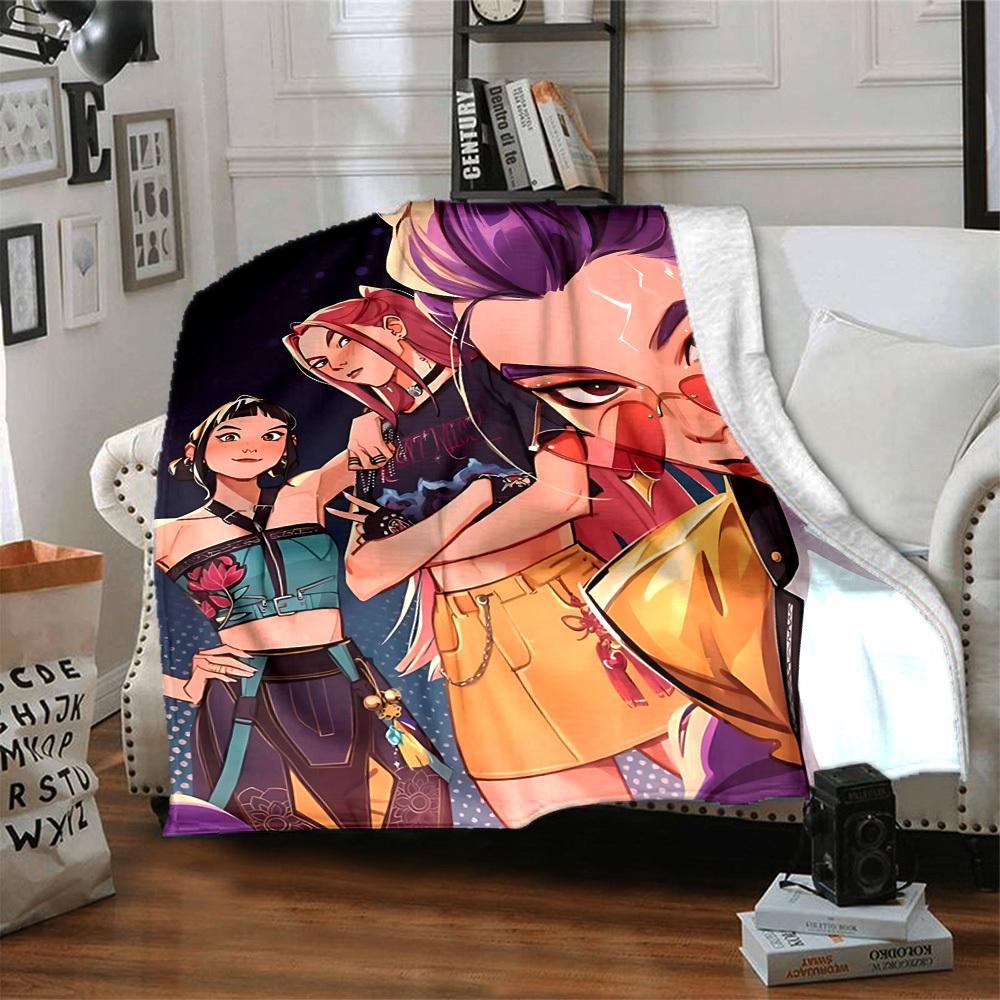 1pc K Pop Demon Hunters Flannel Blanket, Soft Skin Friendly with Digital Printing, Various Sizes Available for Family, Friends, Birthday