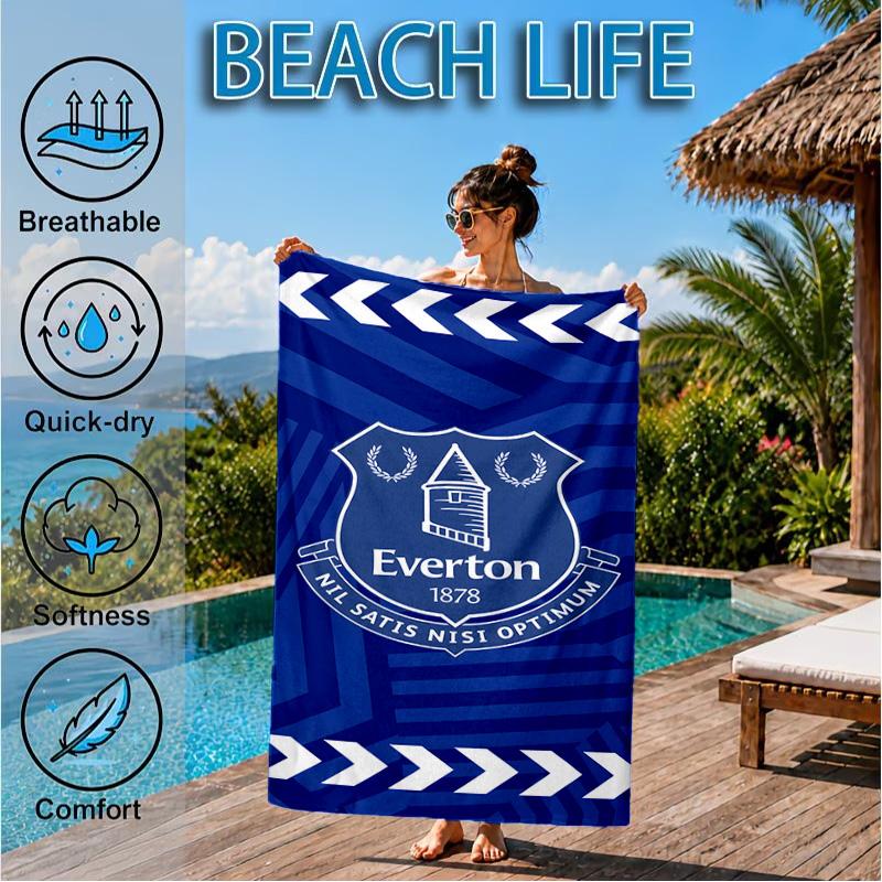 Fc Crest Design Printed Microfiber Beach Towel, Soft And Absorbent, Quick-Dry, Ideal for Summer Travel, Beach Essential, Swimming Pool