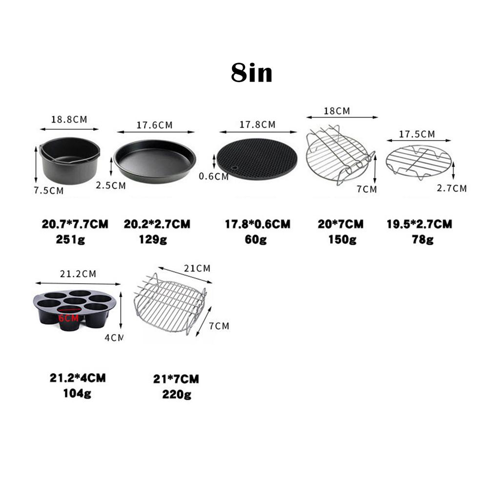 8pcs Air Fryer Accessories Fit Best Hot Fryer Accessories Set Convenience Cooking Tool For Kitchen Party Kitchen Tools & Gadgets