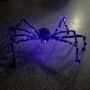 With LED Light Halloween Simulation Spider Plush Simulation Spider  Haunted House Decoration