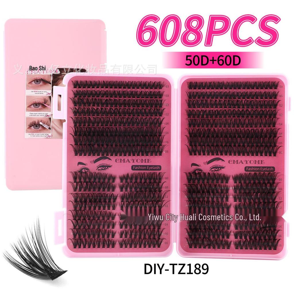 544 Cluster D Curl Individual Lash Set: DIY Dense, Curled, Segmented Eyelashes