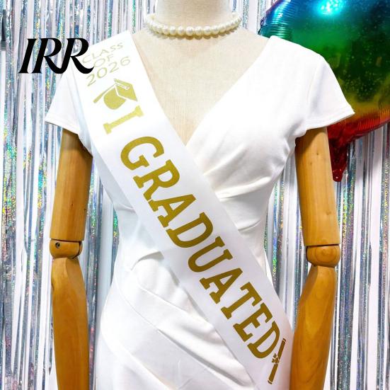 Comfortable Fabric Sash Graduation Ribbon Letter Print Adjustable Length Class Durable of 2026 Celebration Ceremony Outfit Accessory