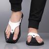 Herr Svarta Läder Tofflor Enkla Plattor Sommar Vita Flip-flops Utomhus Sandaler Brun Öppen Tå Strandskor Storlek Plus