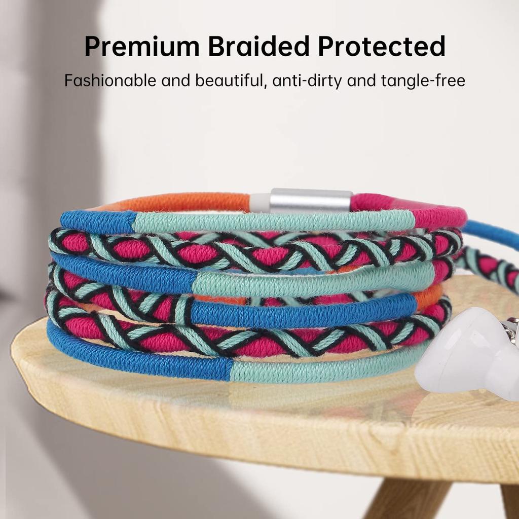 URIZONS 3.5mm Wired Earphones with Mic, Adjustable Volume, and Stylish Bracelet Design Model GM-MZF02-7#