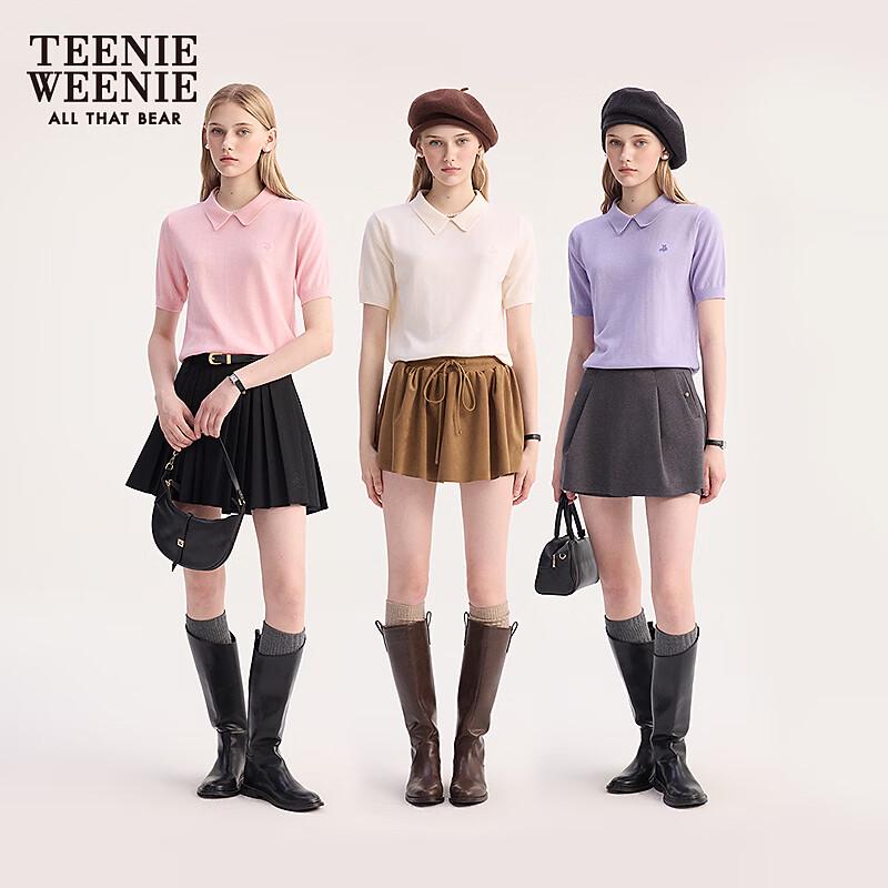 Teenie Weenie Women's Sheep Wool Short-Sleeve Knit Sweater