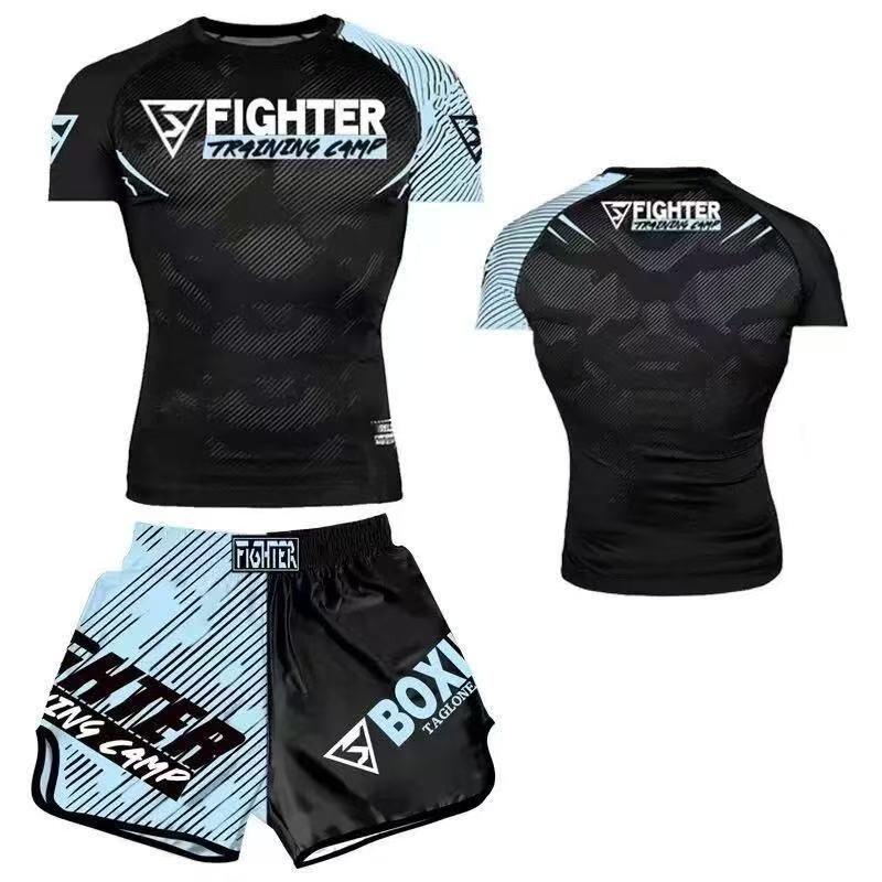 Breathable Quick Dry Cycling Jersey Set Men Women MMA Boxing Training Gym Workout Activewear