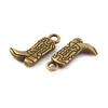 50pcs Alloy Pendants West Cowboy Boot Charms Antique Bronze 18x11x3mm Hole: 2.5mm
