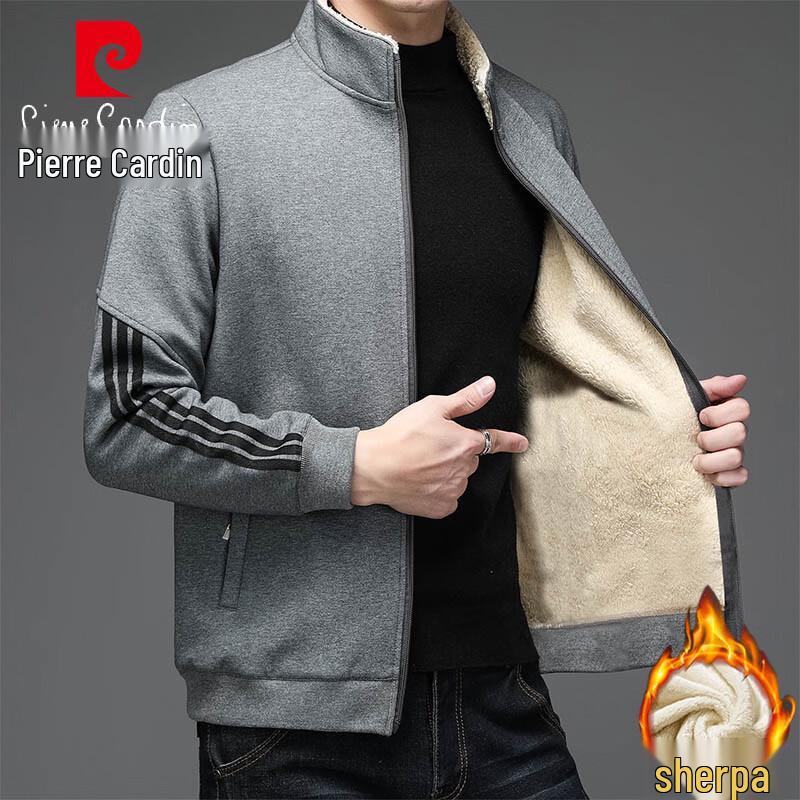 

Pierre Cardin Men s Lamb Wool Lined Stand-Collar Winter Jacket XL