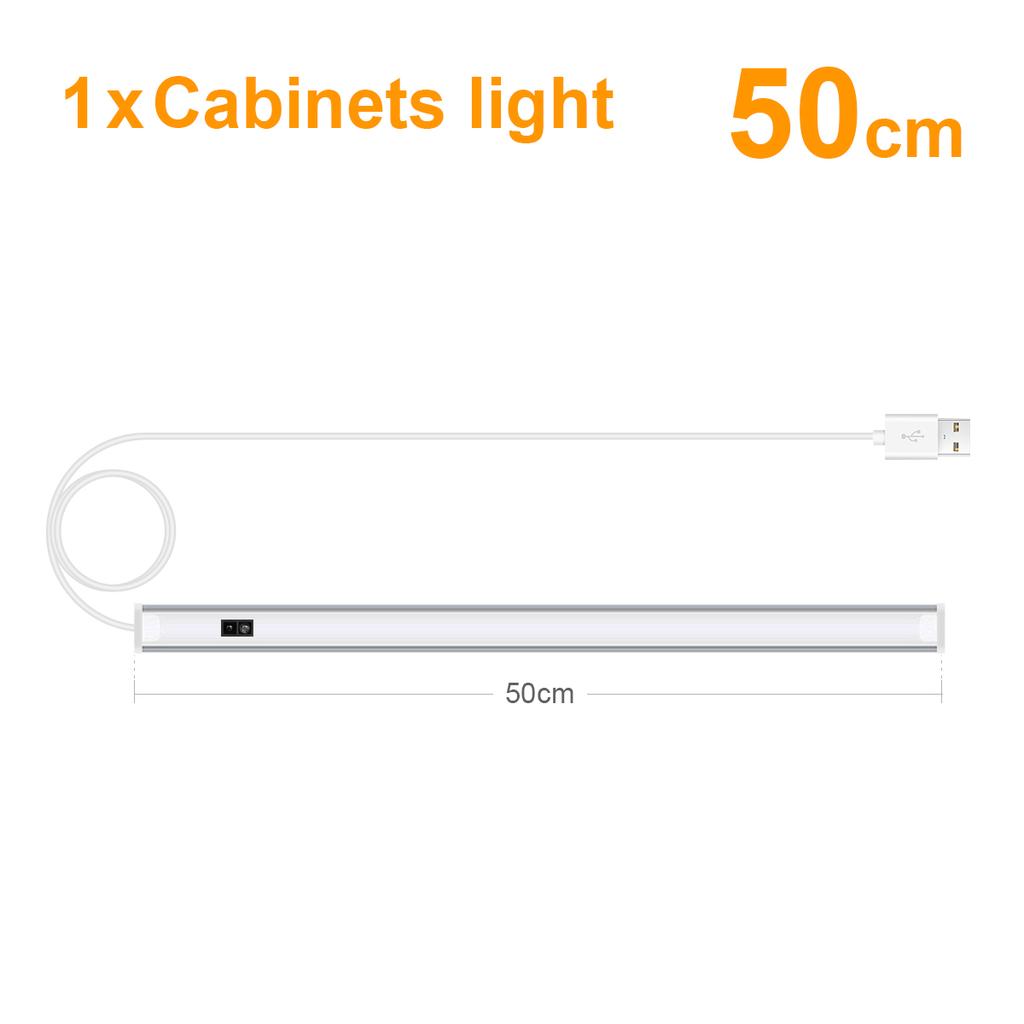 Under-Unit Light Kitchen LED Cabinet Light Bar Aluminium Bright Light Strip Non-Contact Motion Sensor Lamp For Cupboard Counter