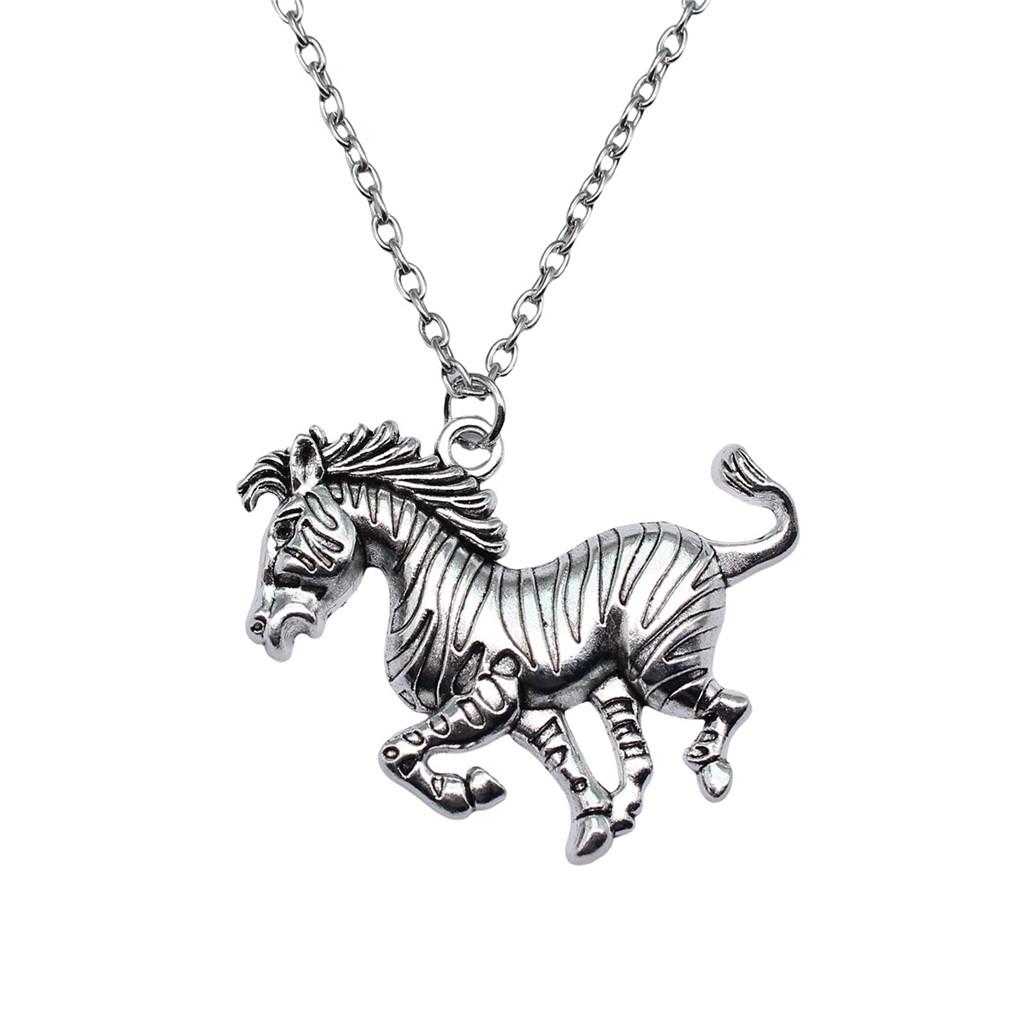 Horse Head Pendant Necklace Equestrian Cowboy Western Style Jewelry 45cm or 70cm long chain