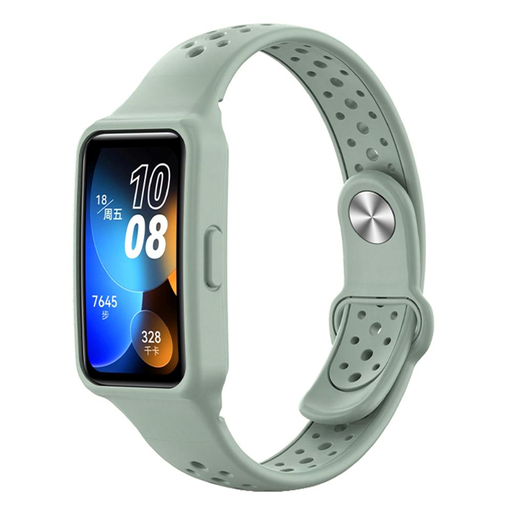 Silicone Band for Huawei Band 9 NFC/9/8 NFC/8 Reverse Buckle Holes Design Strap Integrated with Watch Case