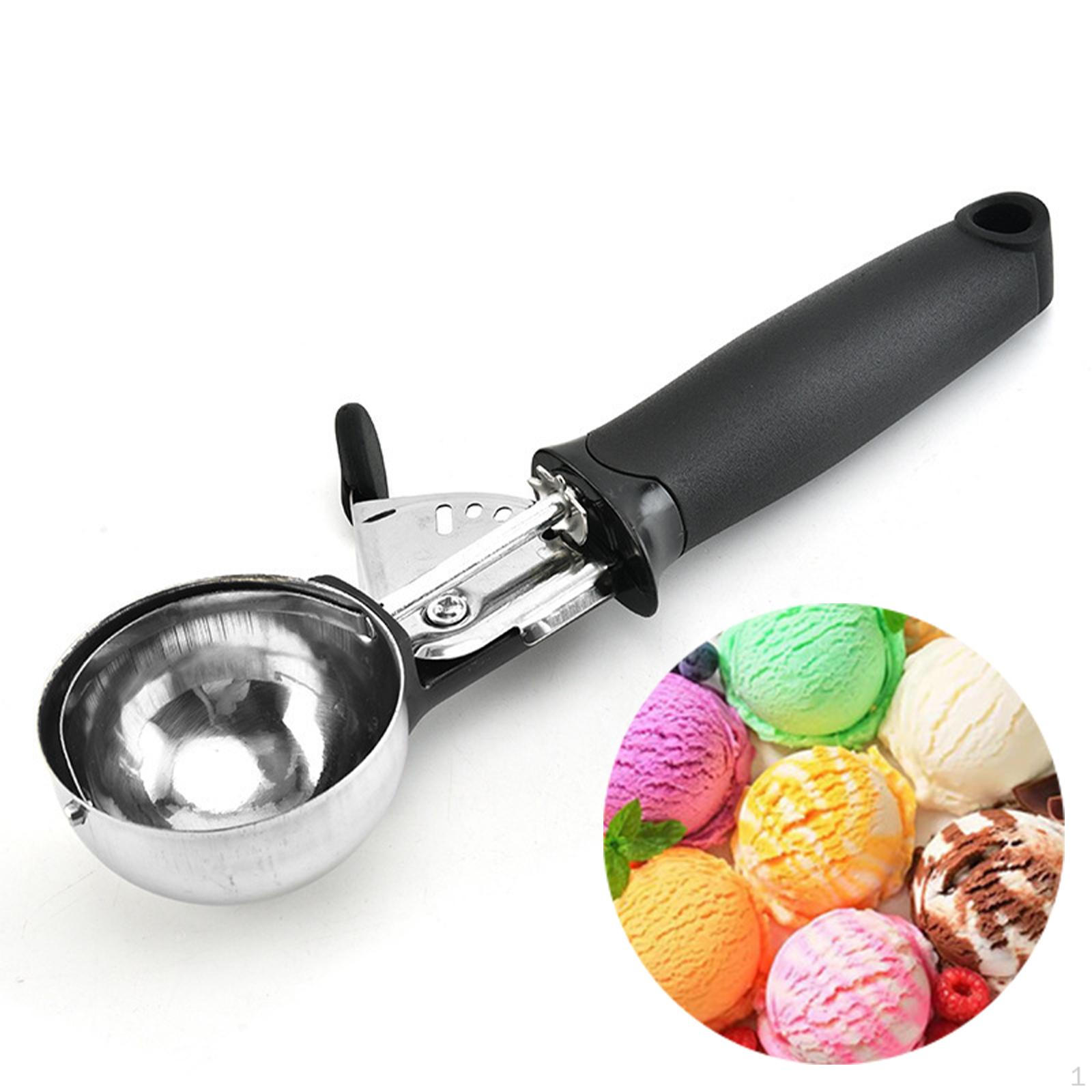 

Ice Scoops Non Maker Comfortable Handle Portable Cookie Spoon for Mellon Balls Delicacies Muffins чорний