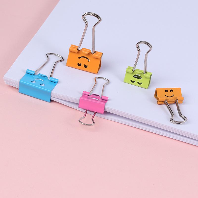 Cartoon Smiley Face Metal Dovetail Clip for Organizing Papers