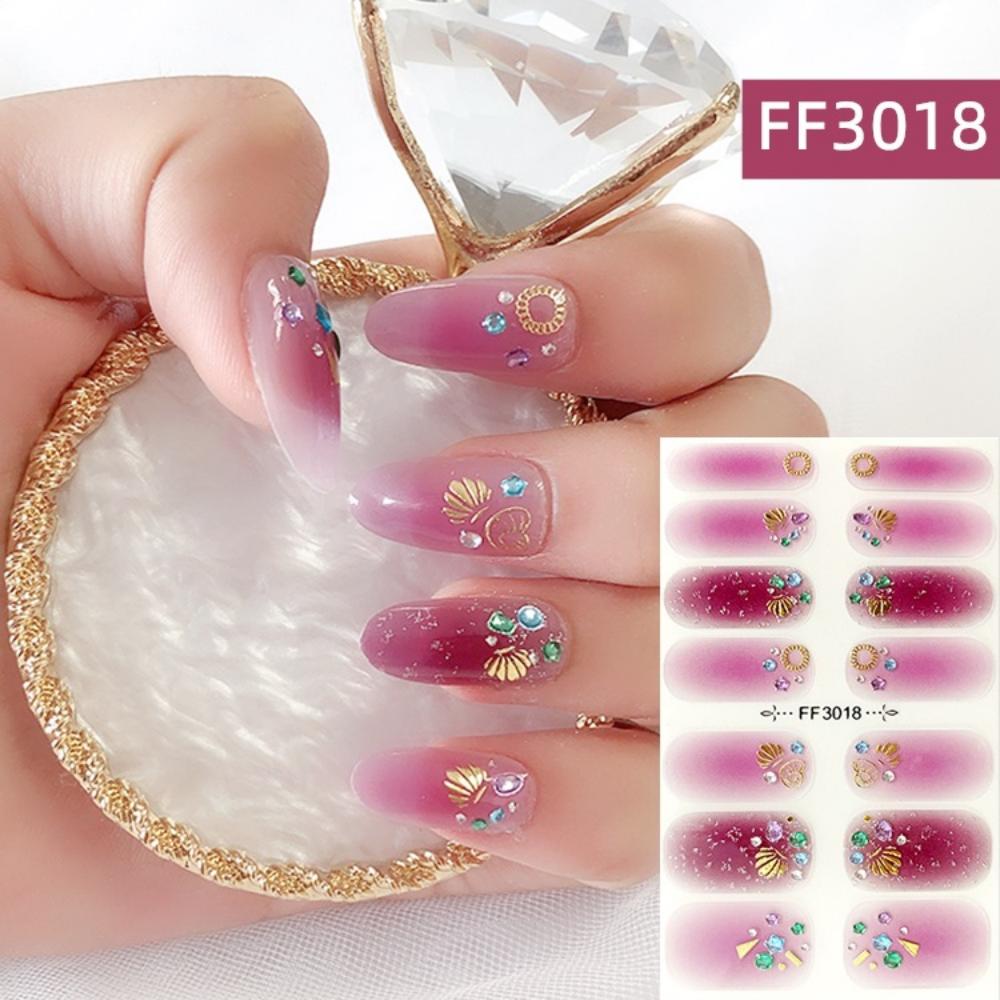 Three-dimensional Waterproof No-bake Nail Polish Film Full Sticker Spring and Summer Nail Film Paper Nail Film Paper