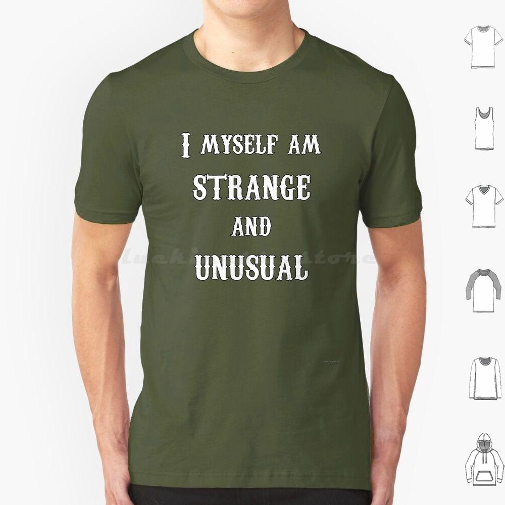 Strange And UnusualWhite Text T Shirt 6xl Cotton Cool Tee Strange And Unusual Strange Unusual Lydia Lydia Deetz Beetle Ghost