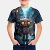 Children's Funny Series 3D Digital Printed Boys' Casual and Comfortable Round Neck Short Sleeved T-shirt