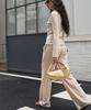 320SHOWROOM Ribbed Banding Wide-Leg Pants Beige