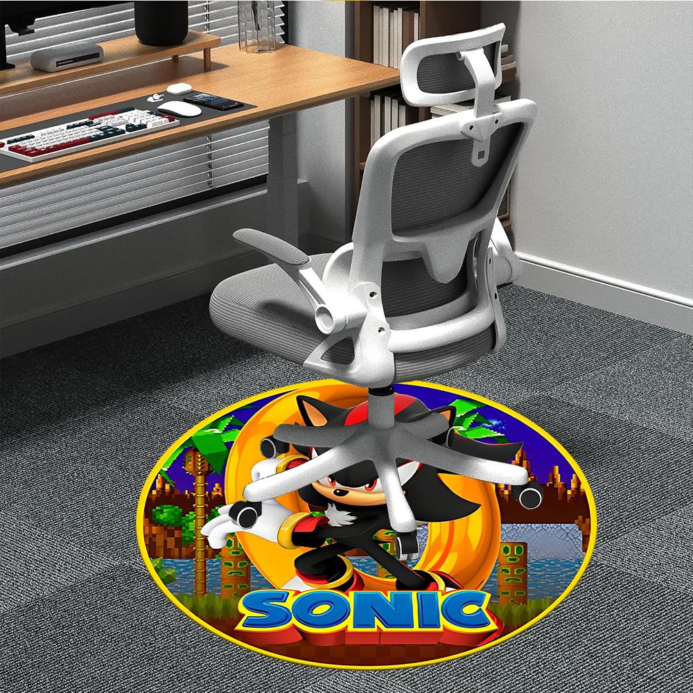 

1pc Sonic The Hedgehog Chair Carpet for Office, Indoor Non-Slip Polyester Fiber Carpet, Machine Washable, Durable Construction yy251205119 80cm by 80cm