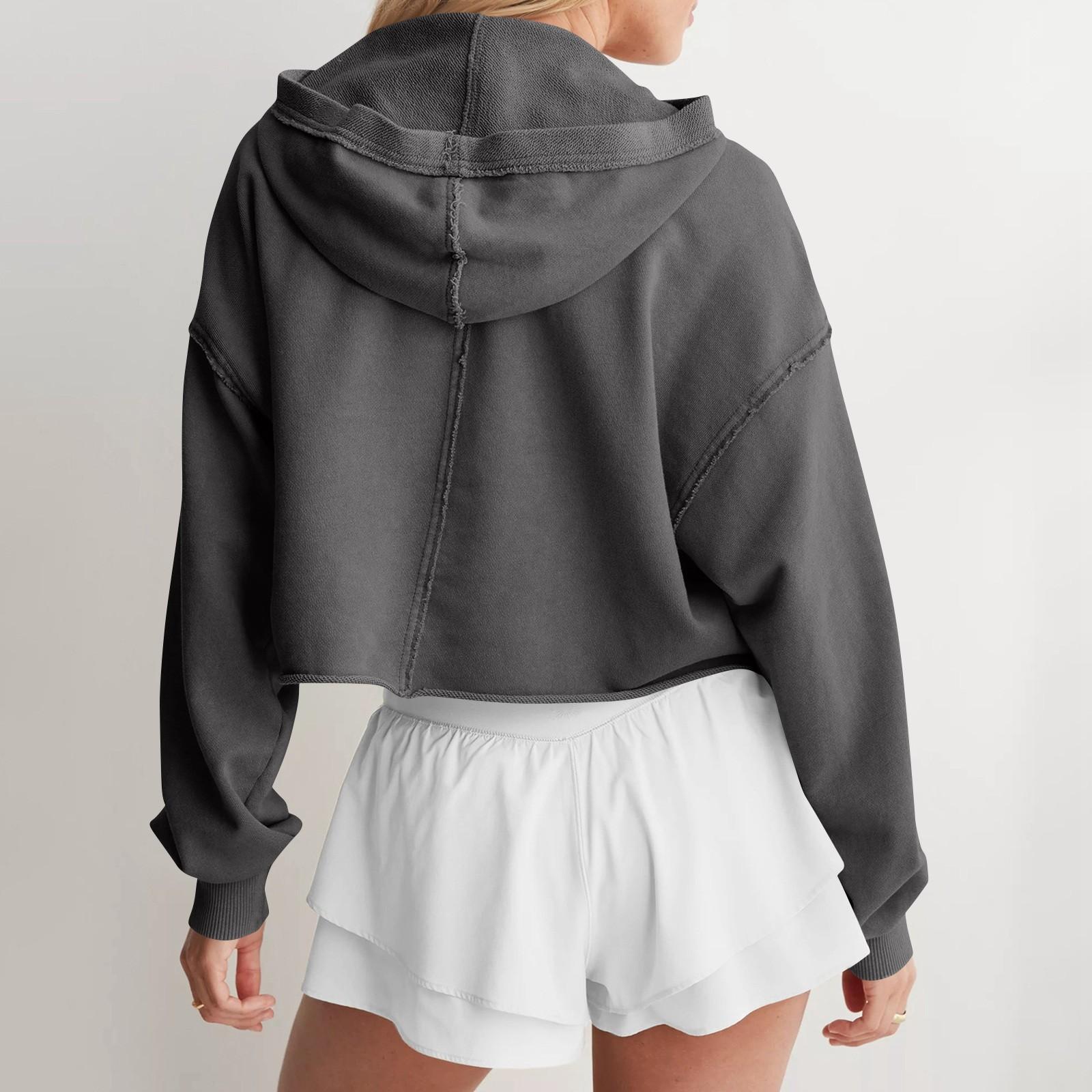 Женская модная однотонная свободная кофта с V-образным вырезом и длинными рукавами — фото 4