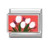 Colorful Art Printing Daisy Sunflower Tulip Rose Flowers Italian Charm Links Fit 9MM Stainless Steel Bracelet DIY Making Gifts
