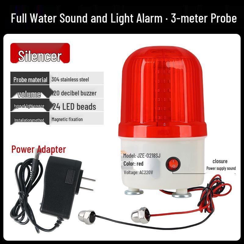 220V High-Decibel Water Level Alarm Sensor for Overflow and Shortage Detection In Water Towers and Tanks with Sound and Light Alerts