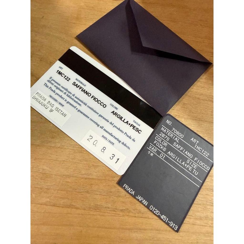 Used PRADA Card Case with Ribbon, Gray