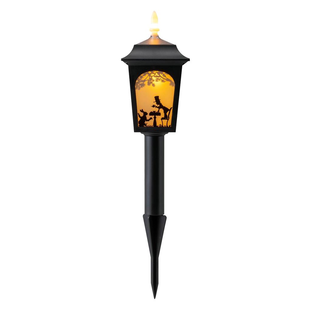Takasho Solar Light, Alice in Wonderland Silhouette Light, Black, Outdoor Garden Light, Waterproof, Resin and Glass, TA-L02