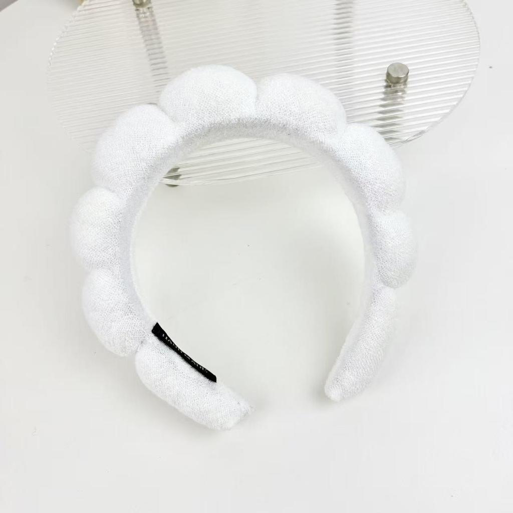 Women's Cute Blue Cloud Headband - Wide, High Skull Top for Face Washing