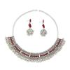 European & American Retro Rhinestone Beaded Tassel Earrings & Necklace Set