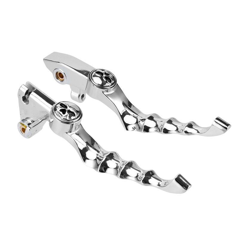 

For 1996-2016 V-Star Drag Star XVS 400/650 XVS 1100 1999- 2009 Chrome Skull Brake Clutch Lever For Motorcycles белый