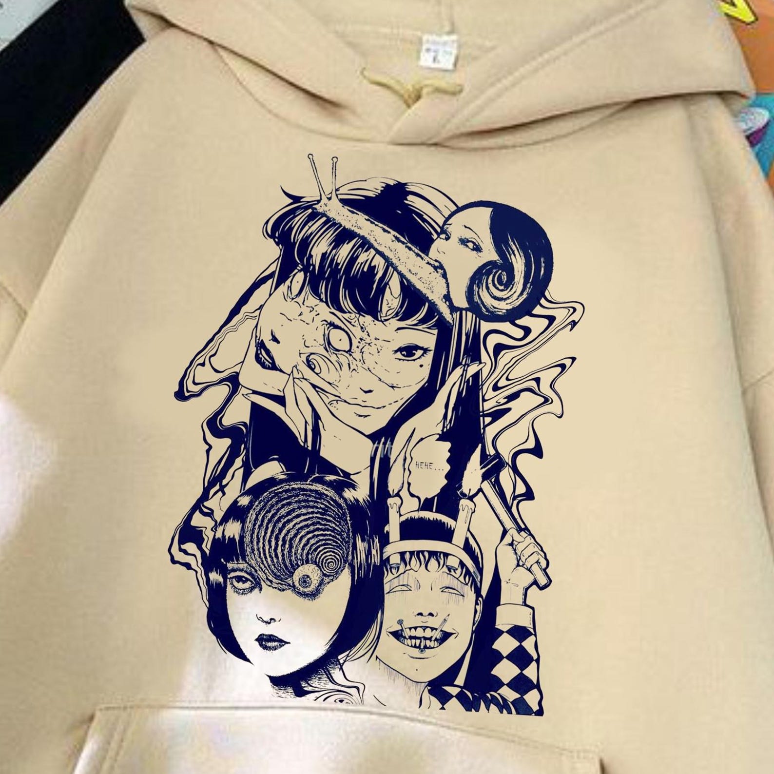 Horror Creepy Girl Manga Hoodie: Tomie Anime Horror Shirt, Japanese Dark Anime T-Shirt, Retro Girl Shirt, Gothic Manga Horror Unisex Hoodie 4XL