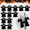 Halloween Bat Fork Holder Festive Fork Holder Halloween Bat Spoon Fork Holder Set with Spooky Pumpkin Skeleton Ghost Spider
