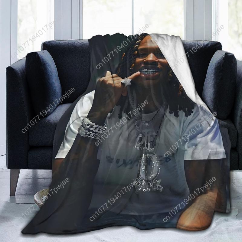 King Von Inspired Soft Flannel Fleece Throw Blanket - Cozy, Warm, and Stylish with Music Design Elements Custom blankets 75cmx90cm