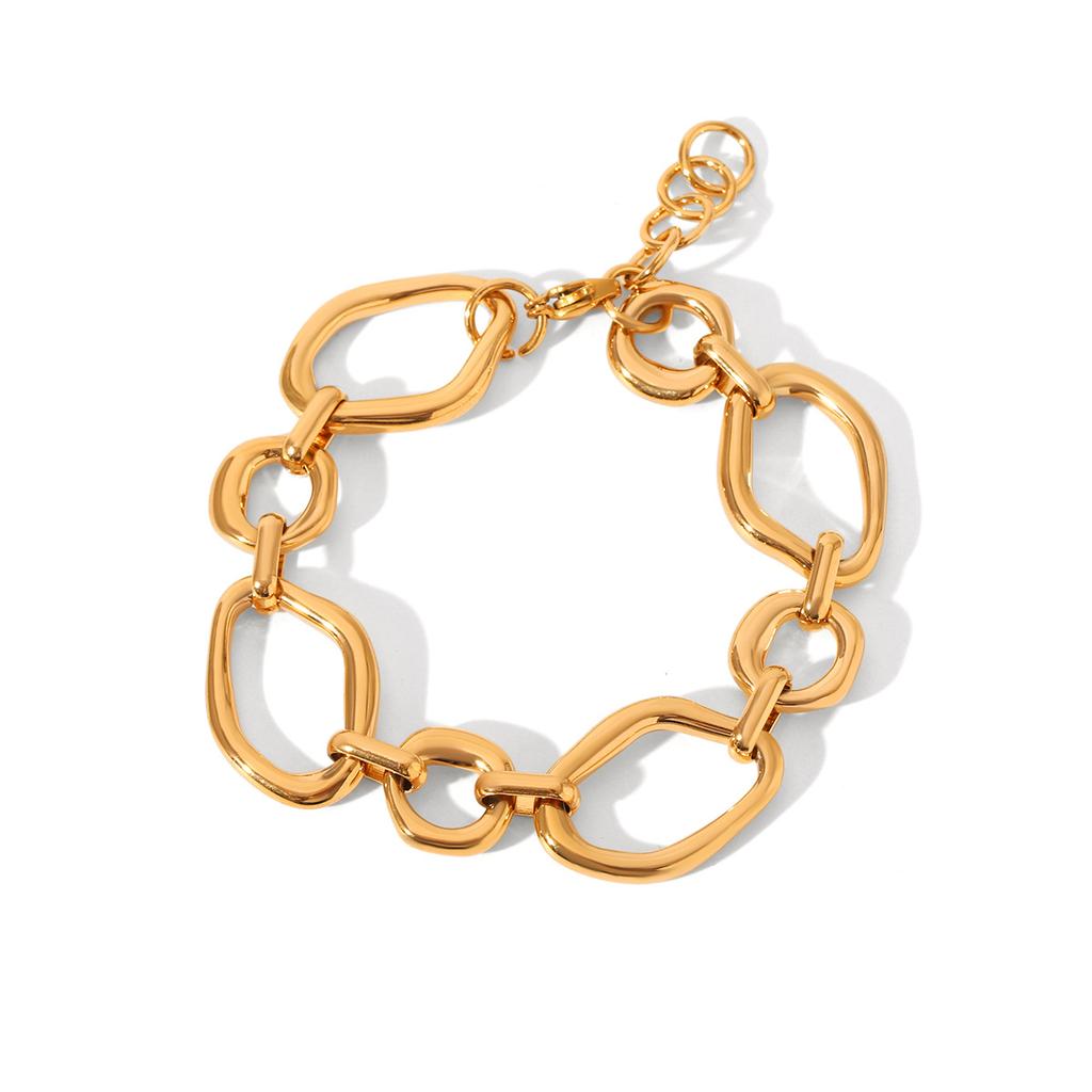 Minimalist Irregular Geometric Stainless Steel Bracelet for Women, Titanium Steel Non-fading Jewelry