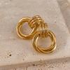 EManco Stainless Steel Texture Geometric Stud Earrings for Women Smooth Metal Gold Plated Twist Knot Earring Statement Jewelry