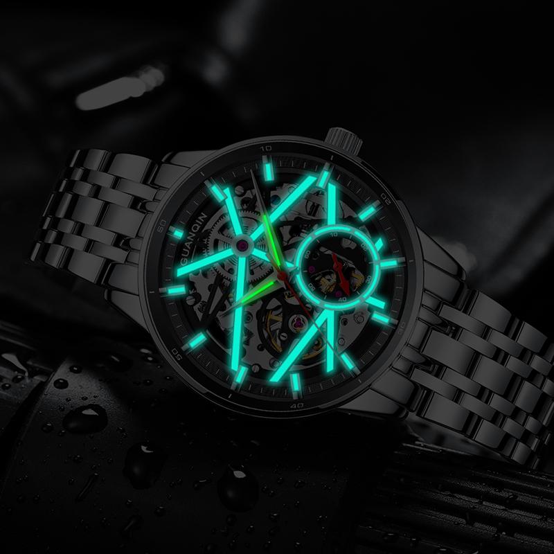 GUANQIN Men's Watches Luxury Fashion Hollow Out Mechanical Dial Original Brand Automatic Wristwatch for Man Sapphire Mirror New