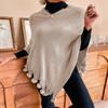 Moda pentru femei Temperament Casual Hair Ball Fringe Cape Pulover Mantoane