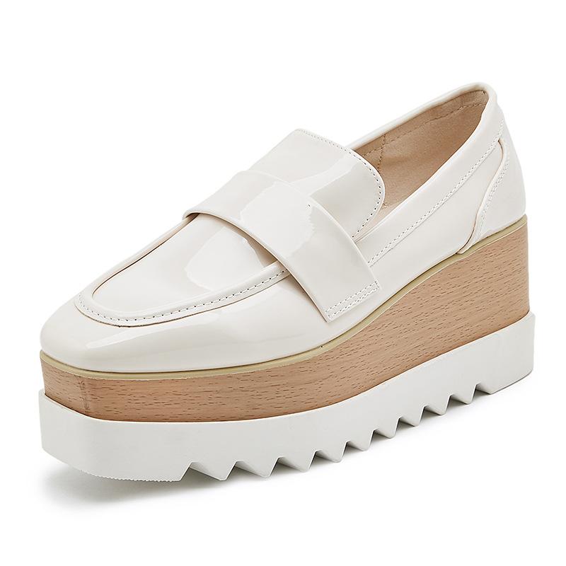 British Step Matsuke Shoes Thick Sole 2024 New Square Head Slope Heel Shoes Shoes Versatile HZB